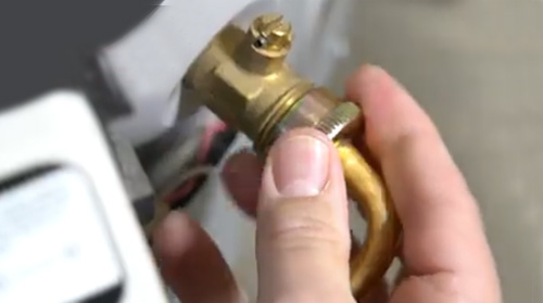 flush water heater - connect hose