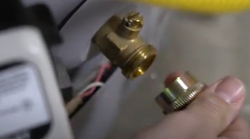 flush water heater - close bottom valve