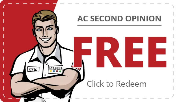 image of a coupon for a free second opinion for AC services. click to redeem