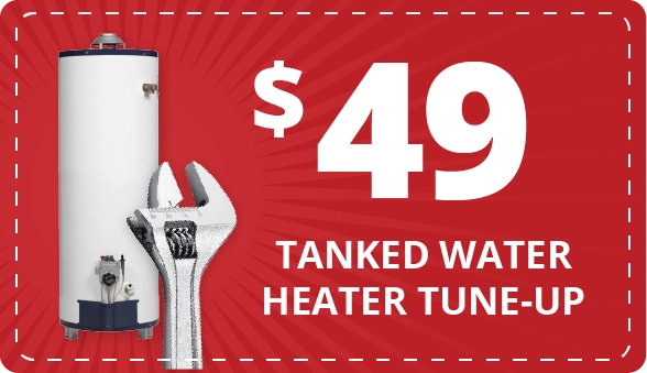 $49 off tanked water heater tune up