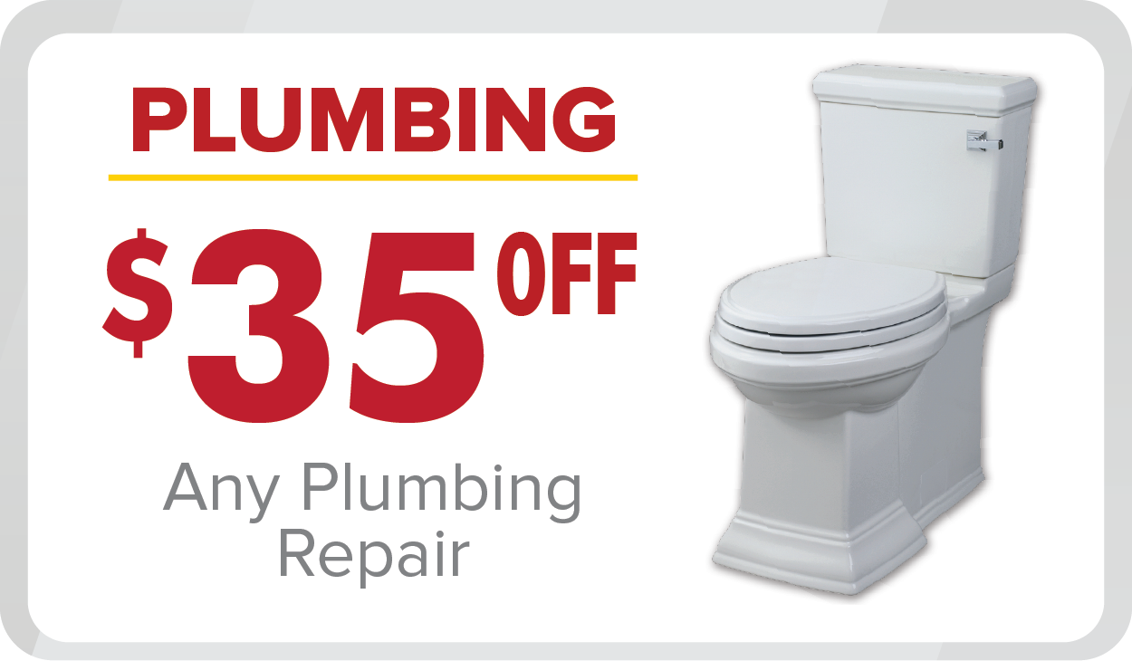 %Imagetitle% | Any Hour Services A white toilet next to bold red text offering $35 off any plumbing repair—don’t miss our exclusive June 2025 promotions!.