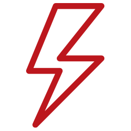 Red lightning bolt icon on a white background, perfect for highlighting June 2025 Promotions.