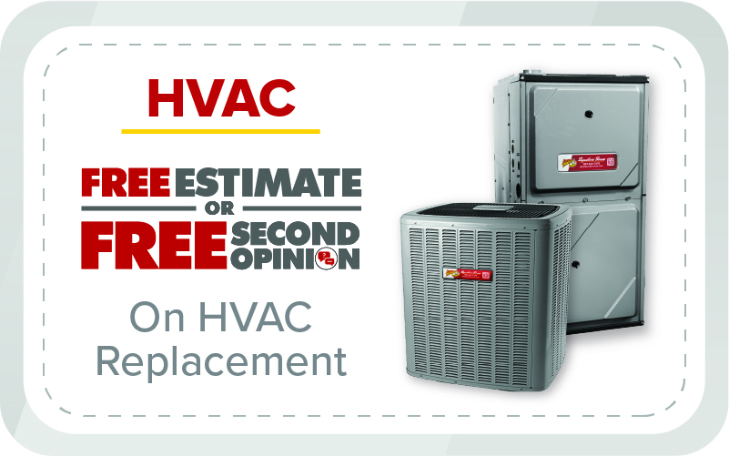 Any Hour Services HVAC promotion: friendly technician with top units, offering free estimates and second opinions. Monthly Deals featured!.