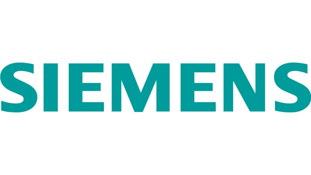 The Siemens logo displays "SIEMENS" in bold, teal uppercase letters on a clean white background, reflecting trusted professionalism.