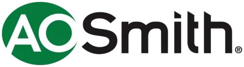 The AO Smith logo features “AO” in white letters inside a green circle, with “Smith” in bold black text beside it on a light gray background. This fresh and modern design highlights the trusted A.O. Smith brand, recognized by Any Hour Services for reliable and innovative Tankless Water Heater solutions.