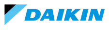 The Daikin logo features a distinctive blue and black diagonal shape on the left, alongside the brand name “Daikin” in bold blue capital letters on a light background, representing Any Hour Services’ commitment to partnering with trusted brands known for quality furnaces and HVAC solutions.