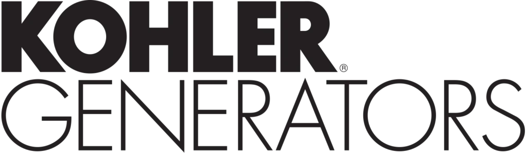 The KOHLER Generators logo displays bold black text on white, showcasing a trusted name in power solutions for Any Hour Services customers.